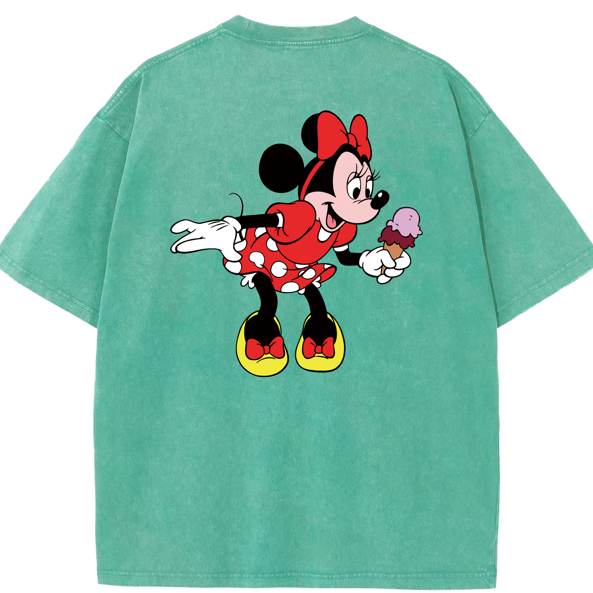 （画像用） ミッキーマウス Mickey Mouse 綿100% ヴィンテージ風 半袖Tシャツ（背面プリント）
